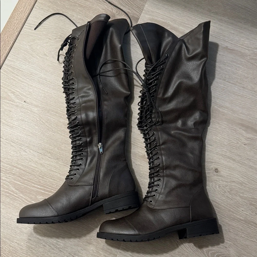 Street Style Brown Lace-Up Boots NEW 🏷️